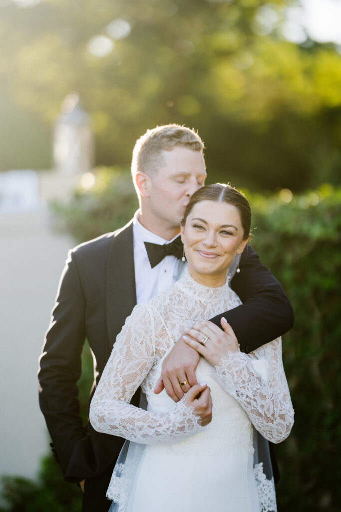 Bride and groom wedding photos at Misselwood Events at Endicott College