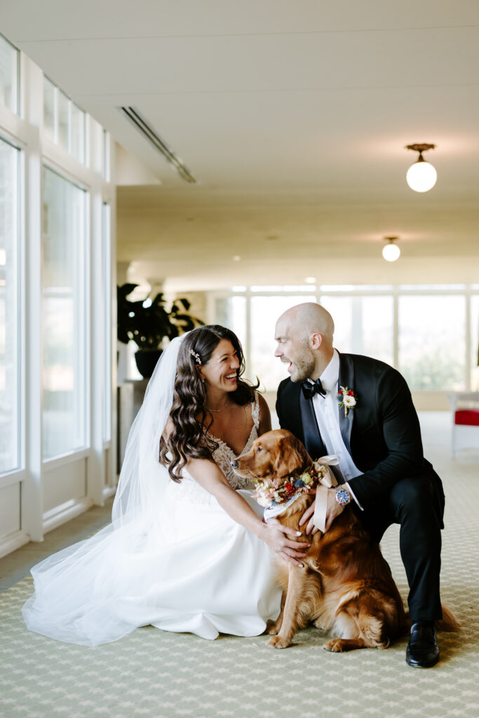 Bride and groom portrait at Omni Mount Washington Hotel wedding venue in white mountains New Hampshire