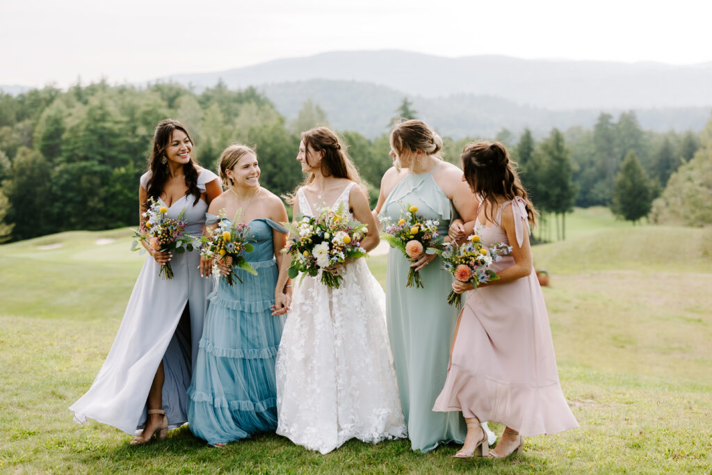 Bridal party at Owl's Nest Resort wedding venue in Thornton, New Hampshire