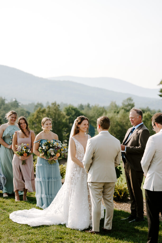 Wedding ceremony at Owl's Nest Resort wedding venue in Thornton, New Hampshire