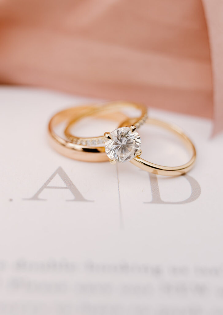 Wedding rings detail shot, NH wedding photographer