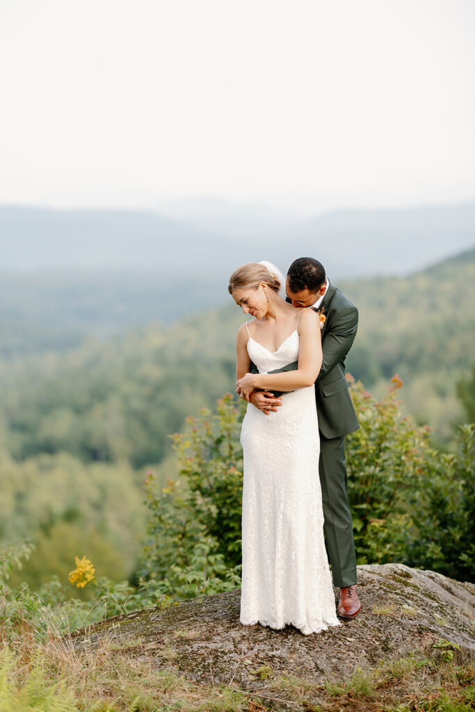 Outdoor wedding portraits at Ogontz White Mountain Resort in New Hampshire, New England wedding photographer