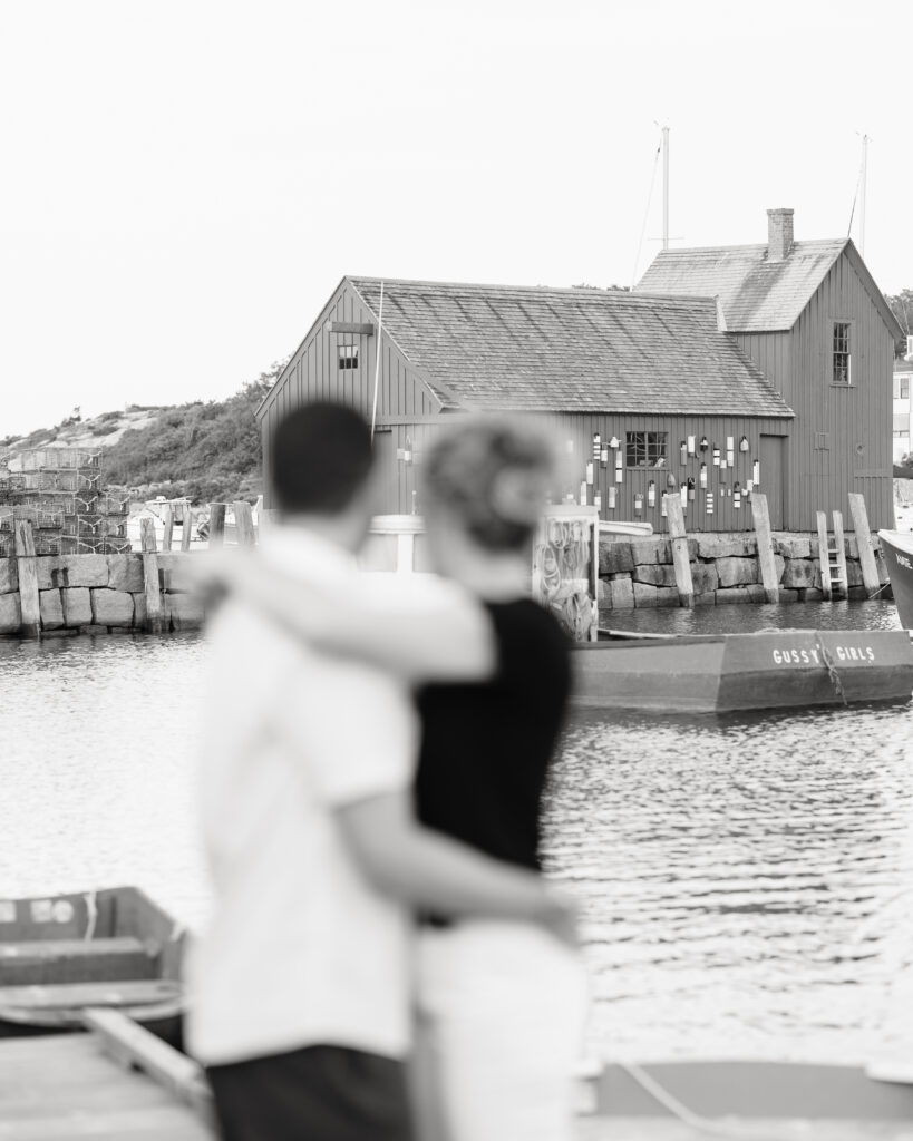 Rockport, Massachusetts playful engagement photo session, colorful and coastal. Boston and New England wedding photographer