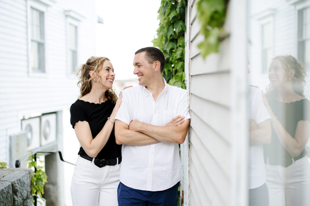Summer coastal engagement session in Rockport, Massachusetts. Boston and New England Wedding Photographer