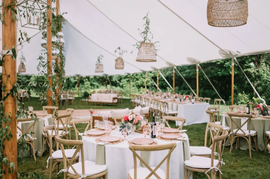 Tented backyard wedding in New Hamsphire