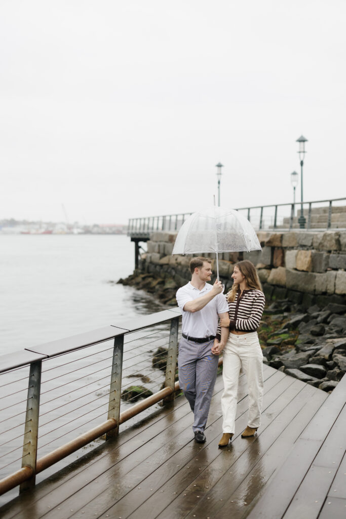Boston engagement photos after proposal in Seaport