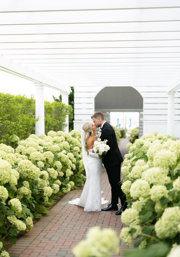 Bride and groom first look photos at The Dune at Wychmere Beach Club wedding venue
