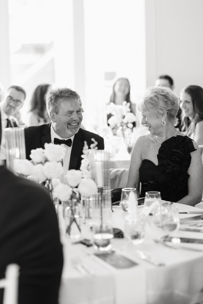 Wedding reception at The Ocean Room at Wychmere Beach Club wedding venue in Harwich Port, Cape Cod