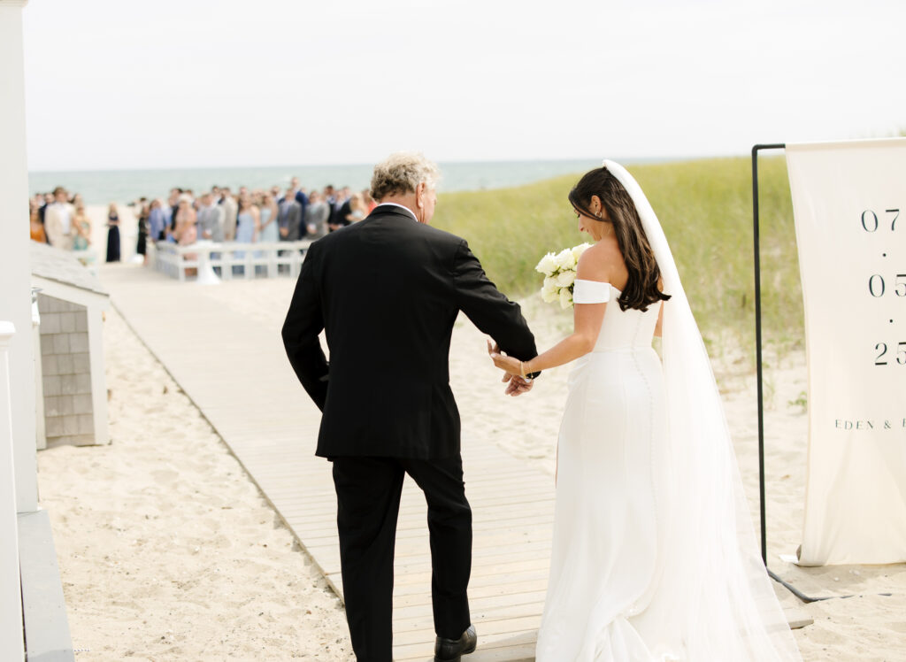 Beach ceremony at Wychmere Beach Club in Harwich Port, Cape Cod