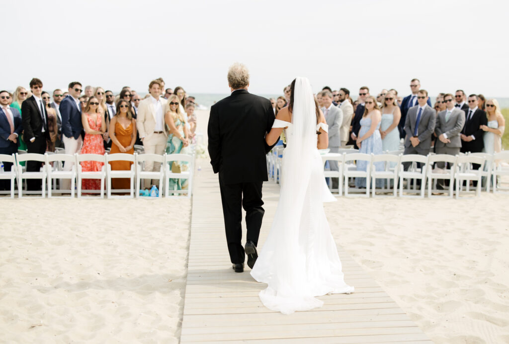 Beach ceremony at Wychmere Beach Club in Harwich Port, Cape Cod