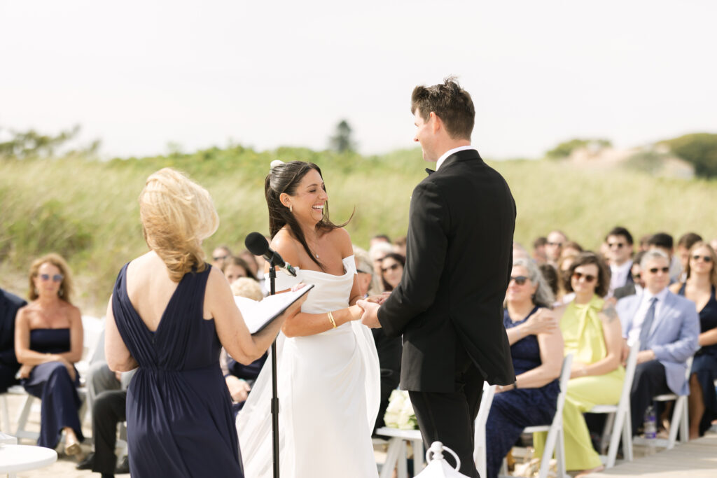 Beach ceremony at Wychmere Beach Club in Harwich Port, Cape Cod