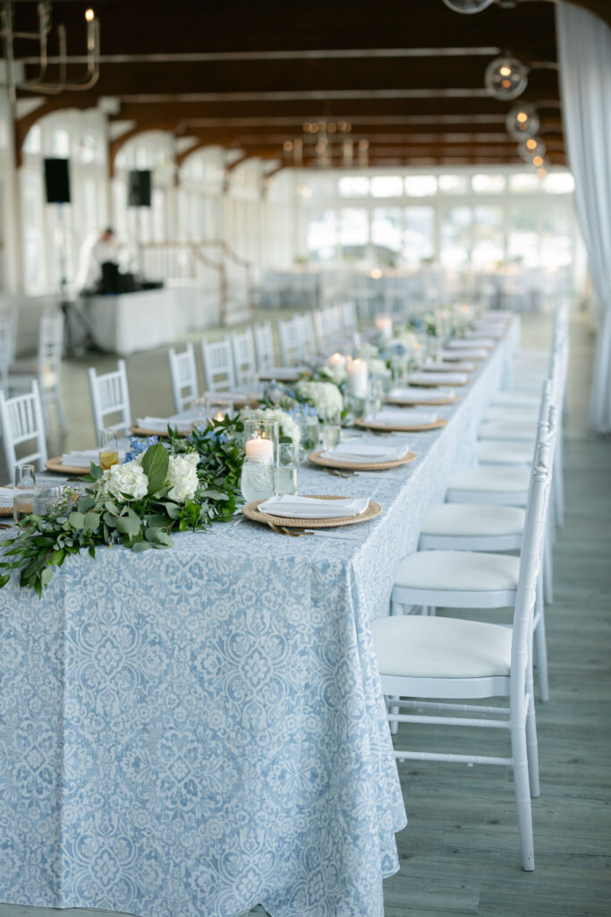 Reception details at The Harbor Room wedding venue at Wychmere Beach Club on Cape Cod