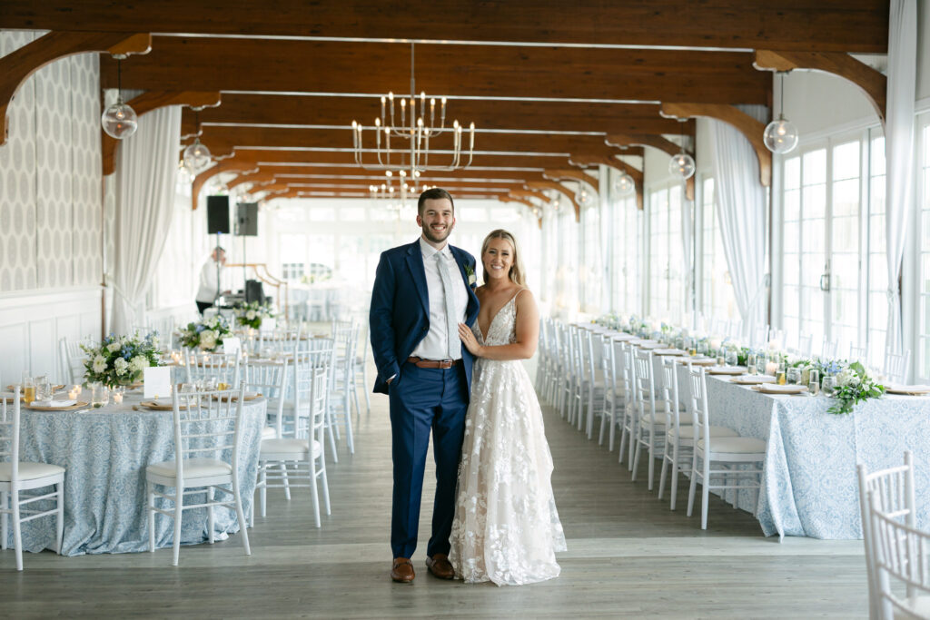 Reception details at The Harbor Room wedding venue at Wychmere Beach Club on Cape Cod