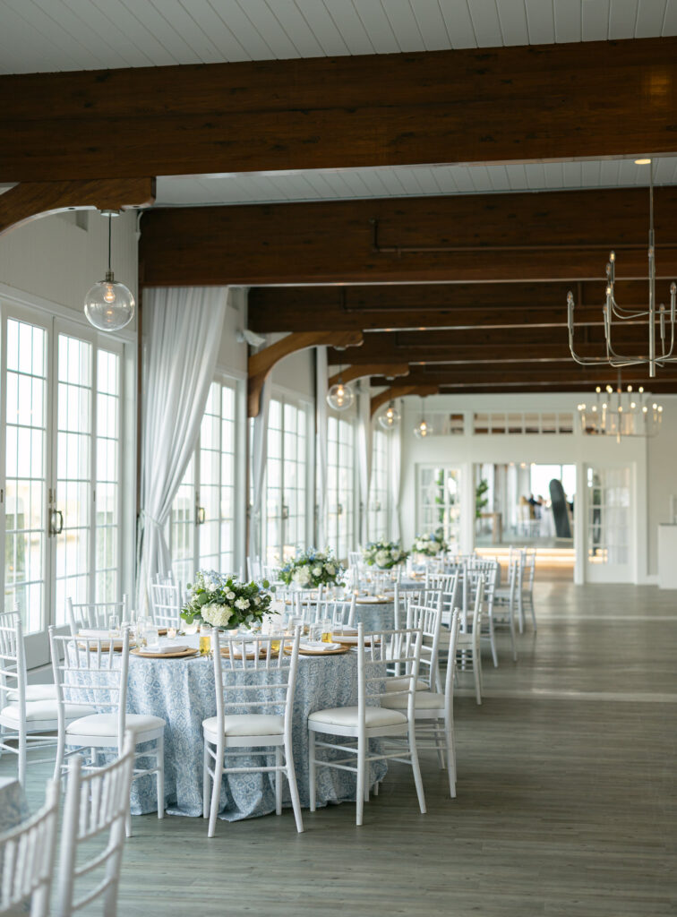 Reception details at The Harbor Room wedding venue at Wychmere Beach Club on Cape Cod