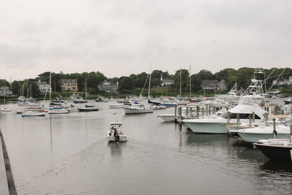 Cocktail hour at Wychmere Beach Club wedding venue in Harwich Port, Cape Cod