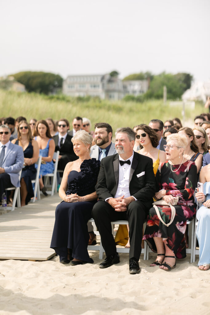 Beach ceremony at Wychmere Beach Club in Harwich Port, Cape Cod