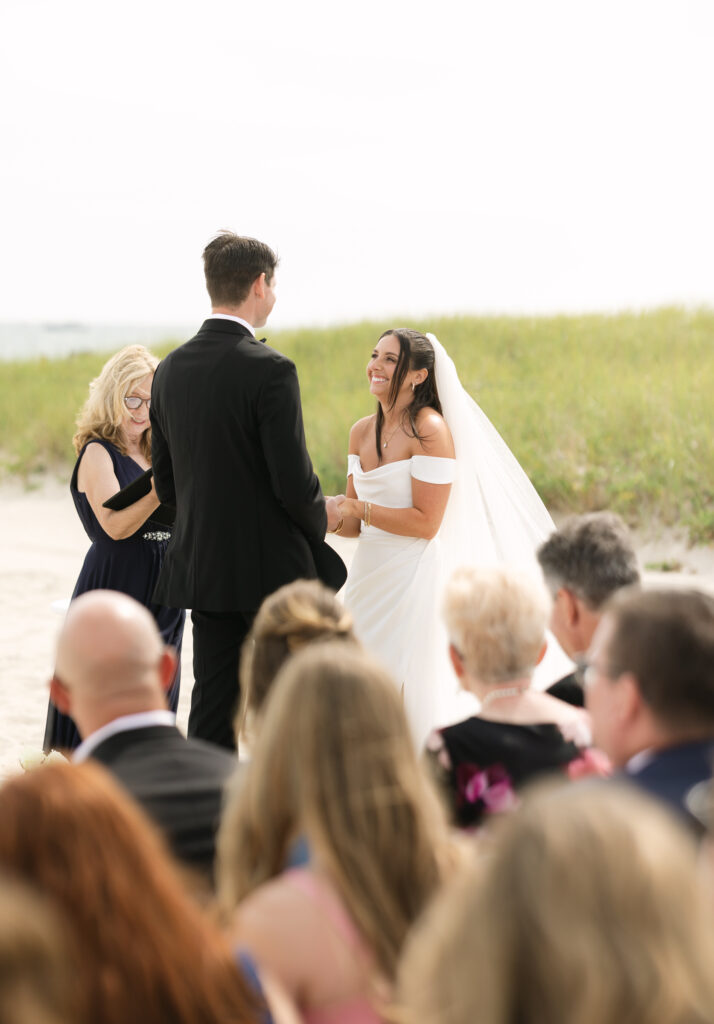 Beach ceremony at Wychmere Beach Club in Harwich Port, Cape Cod
