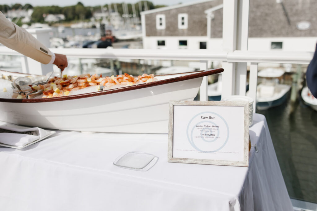 Cocktail hour at Wychmere Beach Club wedding venue in Harwich Port, Cape Cod