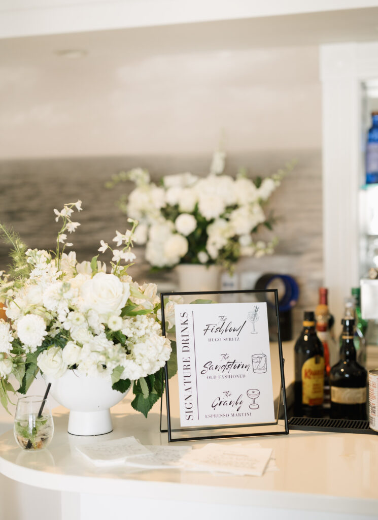 Cocktail hour at Wychmere Beach Club wedding venue in Harwich Port, Cape Cod