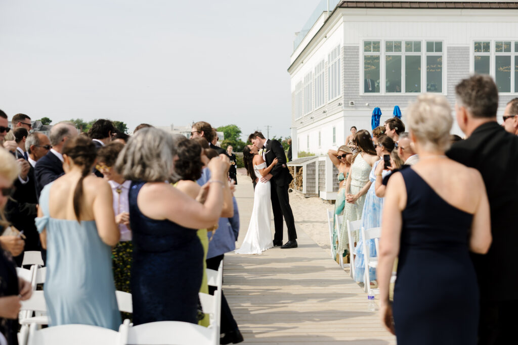 Beach ceremony at Wychmere Beach Club in Harwich Port, Cape Cod