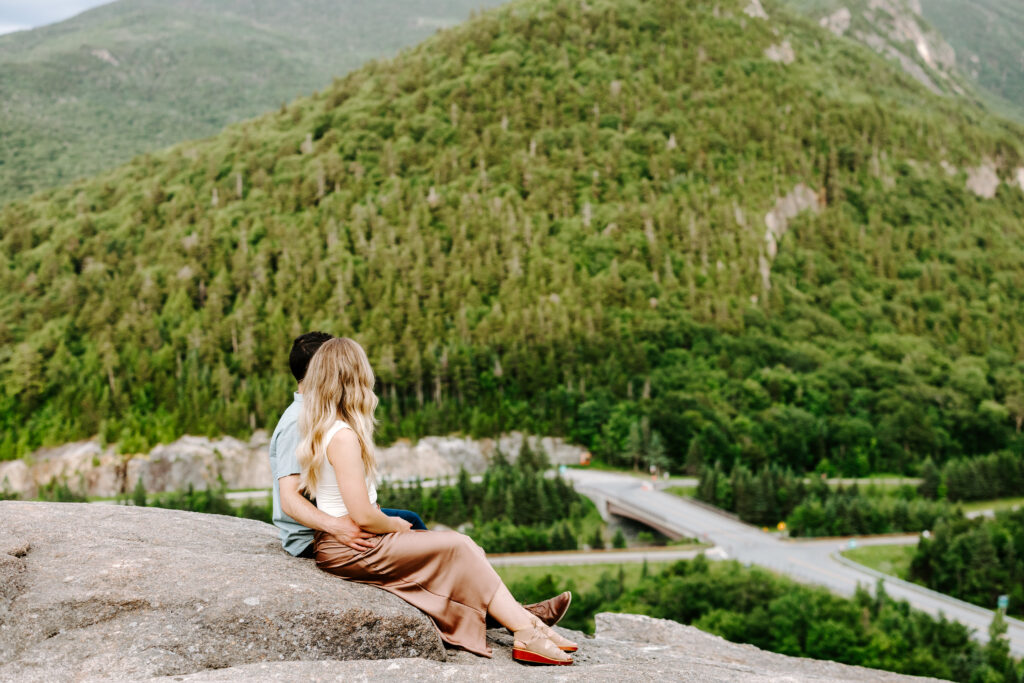 White mountain engagement photo ideas in New Hampshire
