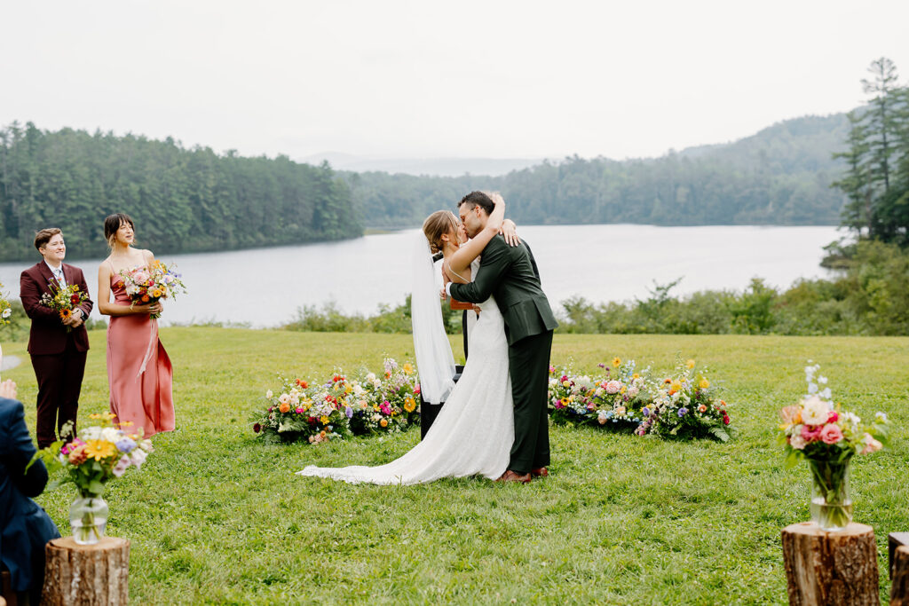 Wedding ceremony at Ogontz White Mountain Resort, New Hampshire Wedding Photographer