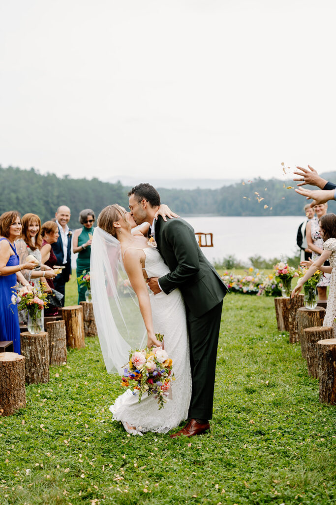 Wedding ceremony at Ogontz White Mountain Resort, New Hampshire Wedding Photographer