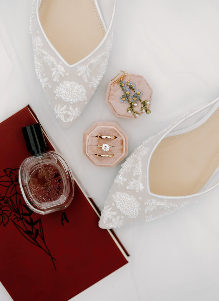 Wedding day detail photos at Ogontz White Mountain Resort