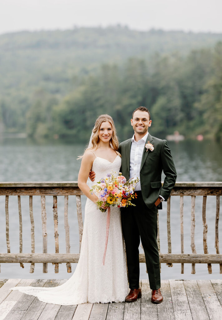 Outdoor wedding portraits at Ogontz White Mountain Resort in New Hampshire, New England wedding photographer