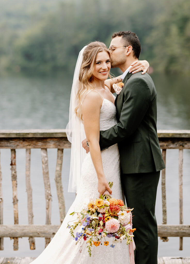 Outdoor wedding portraits at Ogontz White Mountain Resort in New Hampshire, New England wedding photographer