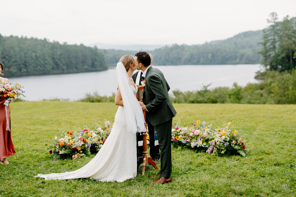 Wedding ceremony at Ogontz White Mountain Resort, New Hampshire Wedding Photographer