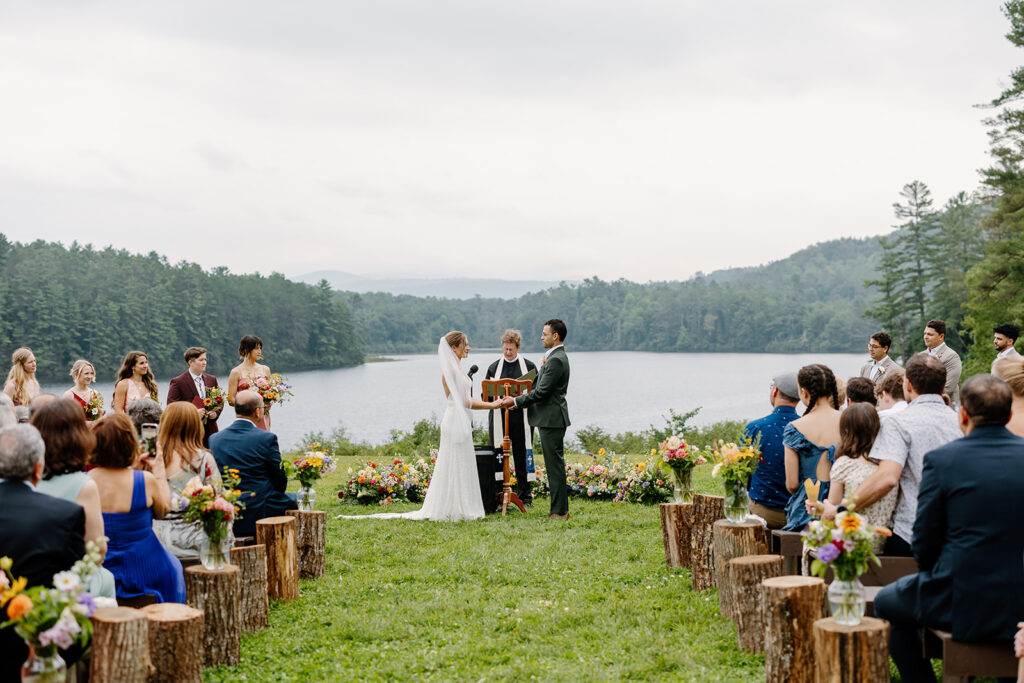 Wedding ceremony at Ogontz White Mountain Resort, New Hampshire Wedding Photographer