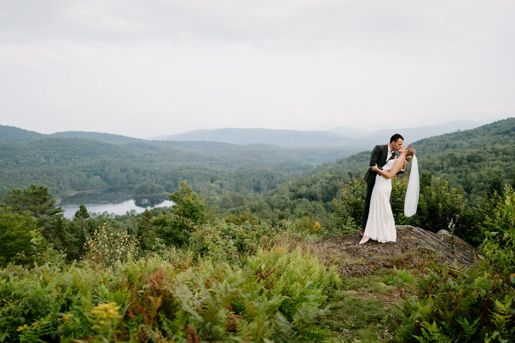 Bride and groom portraits at Ogontz White Mountain Resort wedding venue in Lyman, New Hampshire