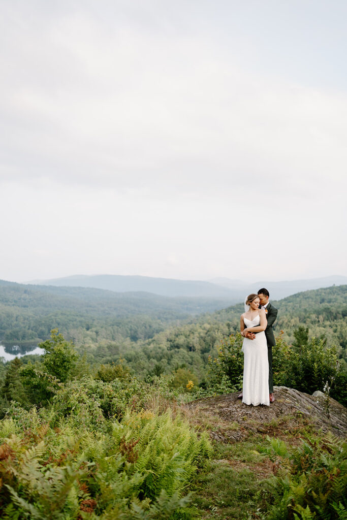 Outdoor wedding portraits at Ogontz White Mountain Resort in New Hampshire, New England wedding photographer