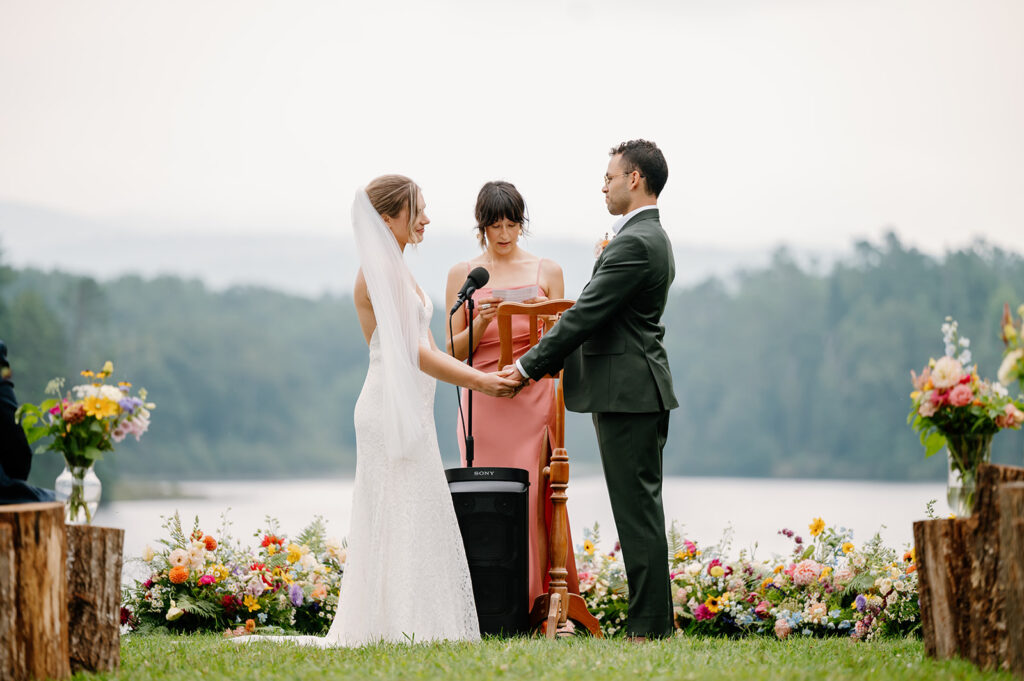 Wedding ceremony at Ogontz White Mountain Resort, New Hampshire Wedding Photographer