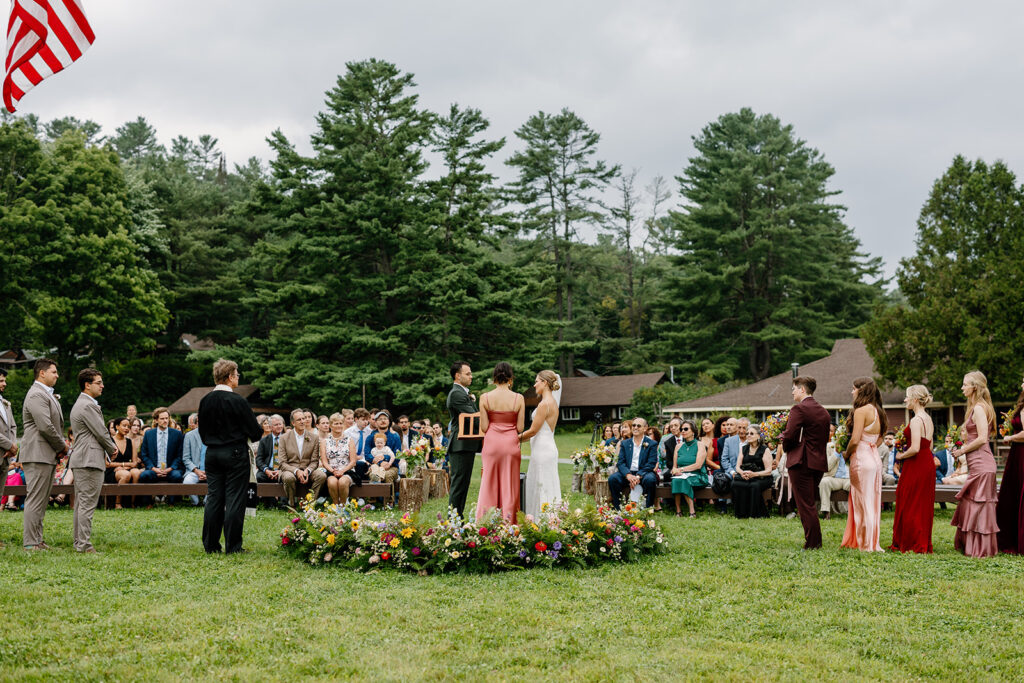 Wedding ceremony at Ogontz White Mountain Resort, New Hampshire Wedding Photographer
