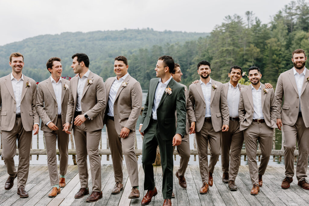 Wedding party photos at Ogontz White Mountain Resort New Hampshire, New England wedding photographer
