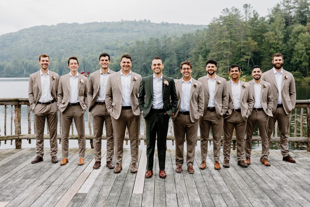 Wedding party photos at Ogontz White Mountain Resort New Hampshire, New England wedding photographer