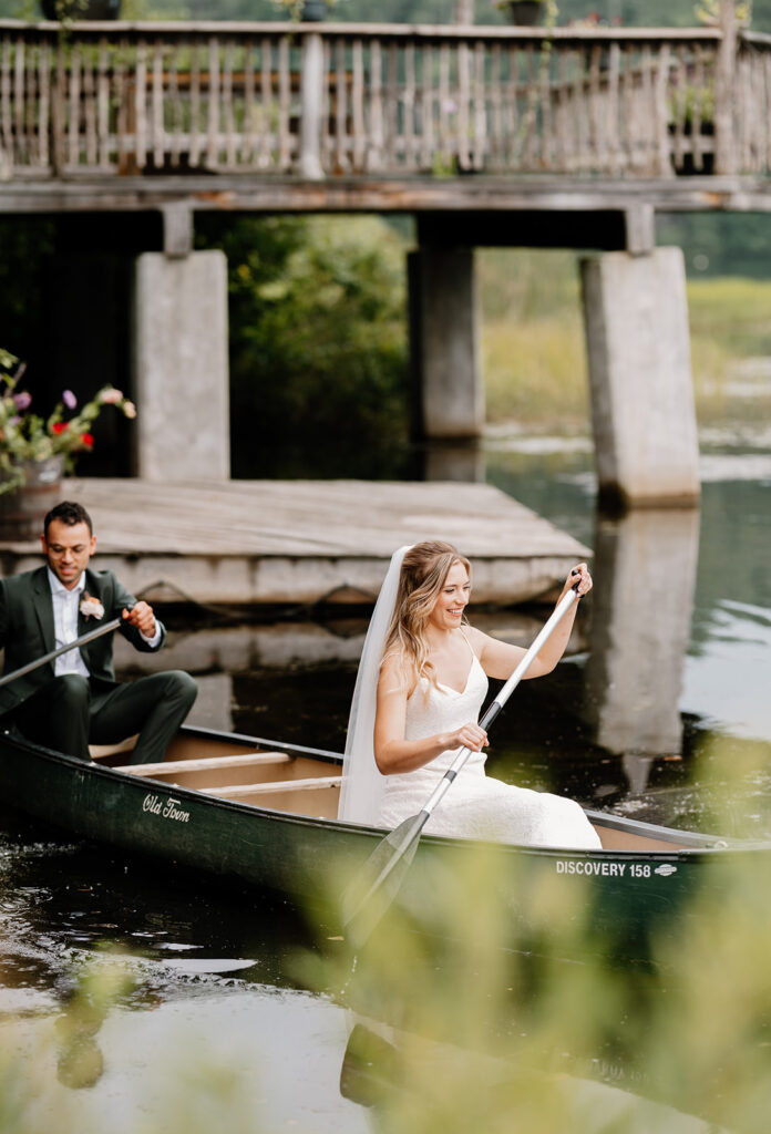 Outdoor wedding portraits at Ogontz White Mountain Resort in New Hampshire, New England wedding photographer