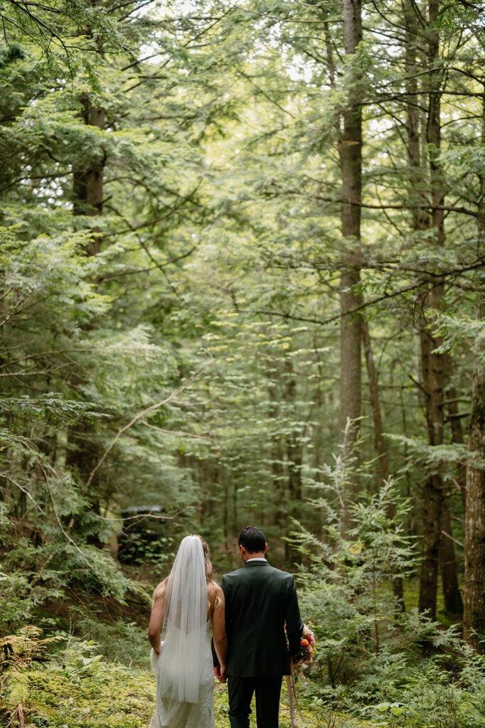 Outdoor wedding portraits at Ogontz White Mountain Resort in New Hampshire, New England wedding photographer